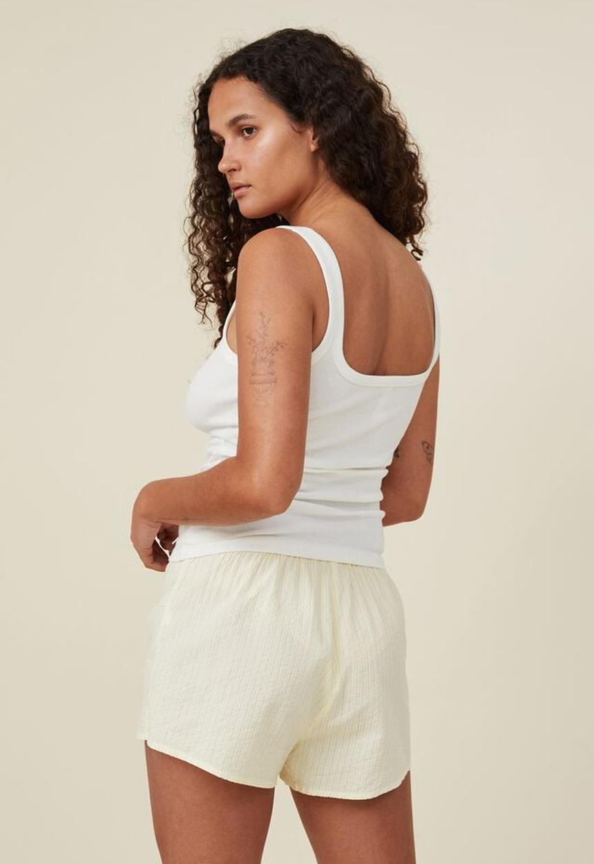 Cotton On - Henley sleep tank - coconut milk