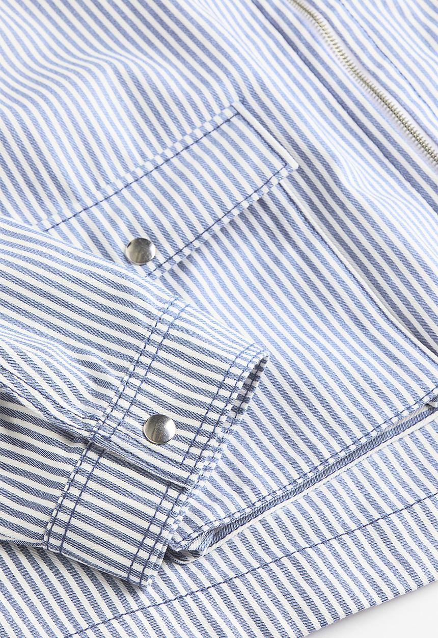 H&M - Twill utility jacket -  blue striped
