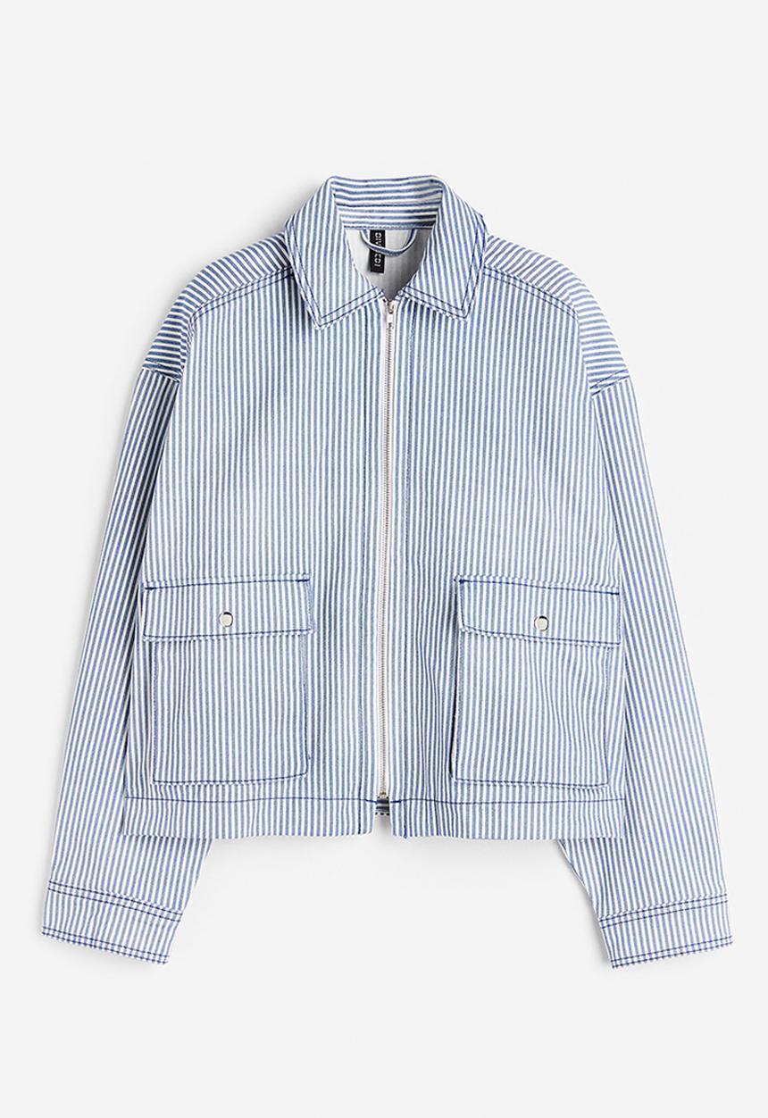 H&M - Twill utility jacket -  blue striped