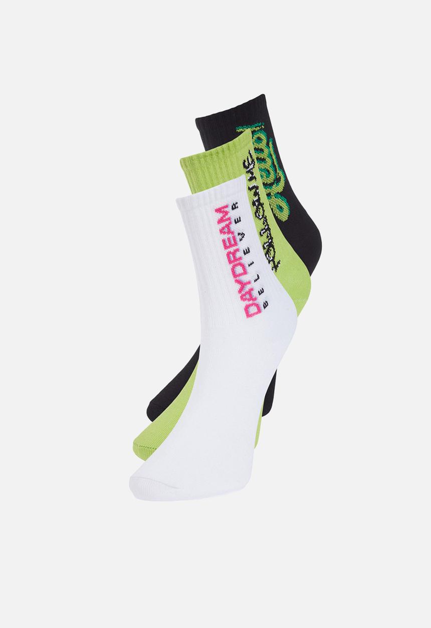 Trendyol - 3 Pack slogan socks - multi
