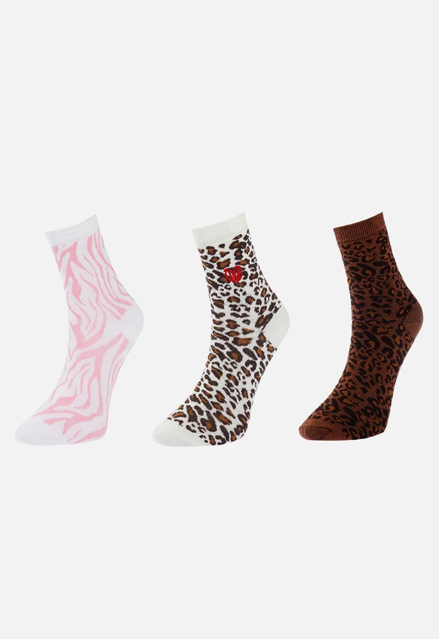 Trendyol - 3 Pack animal print socks - multi