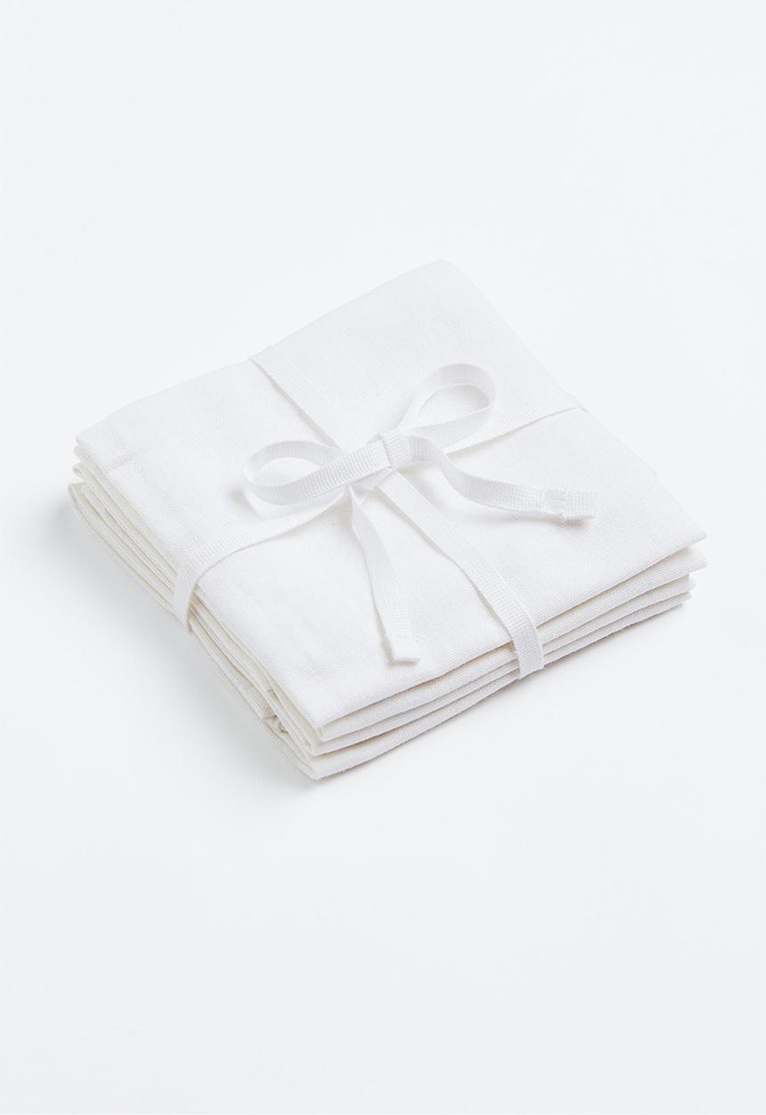H&M - 4 Pack cotton napkins - white