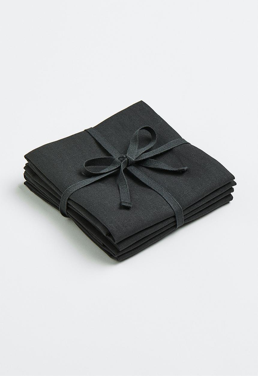 H&M - 4 Pack cotton napkins - anthracite grey