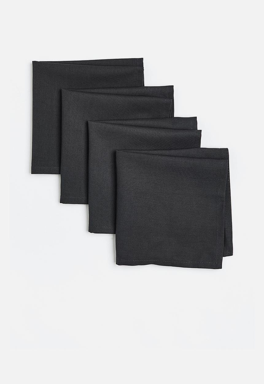 H&M - 4 Pack cotton napkins - anthracite grey