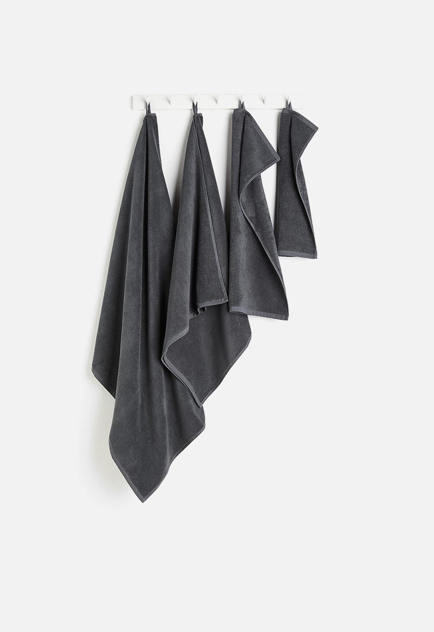 H&M - Cotton terry bath towel - dark grey 