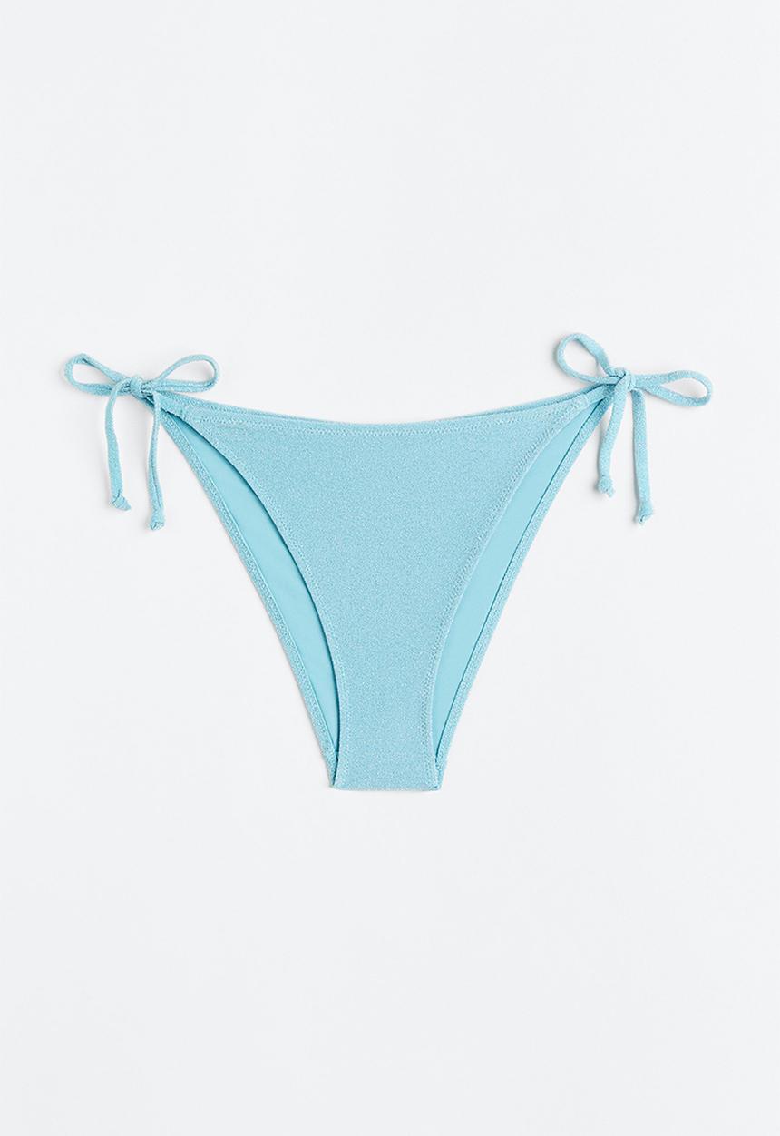 H&M - Tie tanga bikini bottoms - light turquoise glittery