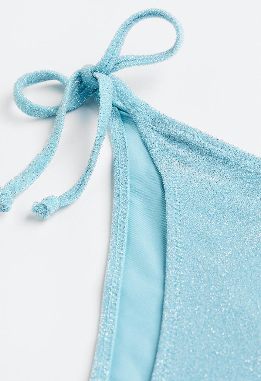 H&M - Tie tanga bikini bottoms - light turquoise glittery