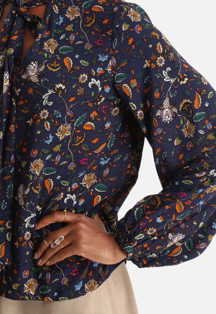 Influence. - Floral Pussy Bow Blouse 