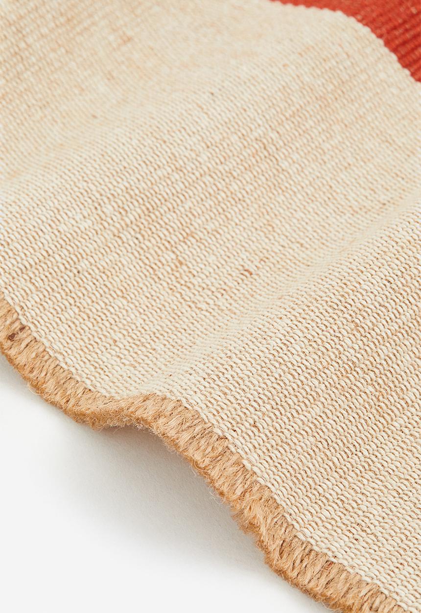 H&M - Jute-blend table runner - dark orange & striped 