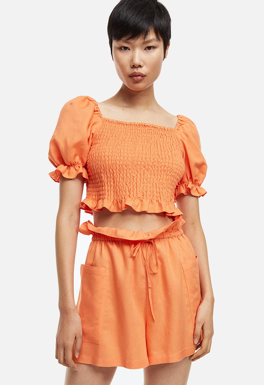 H&M - Paper bag shorts - orange