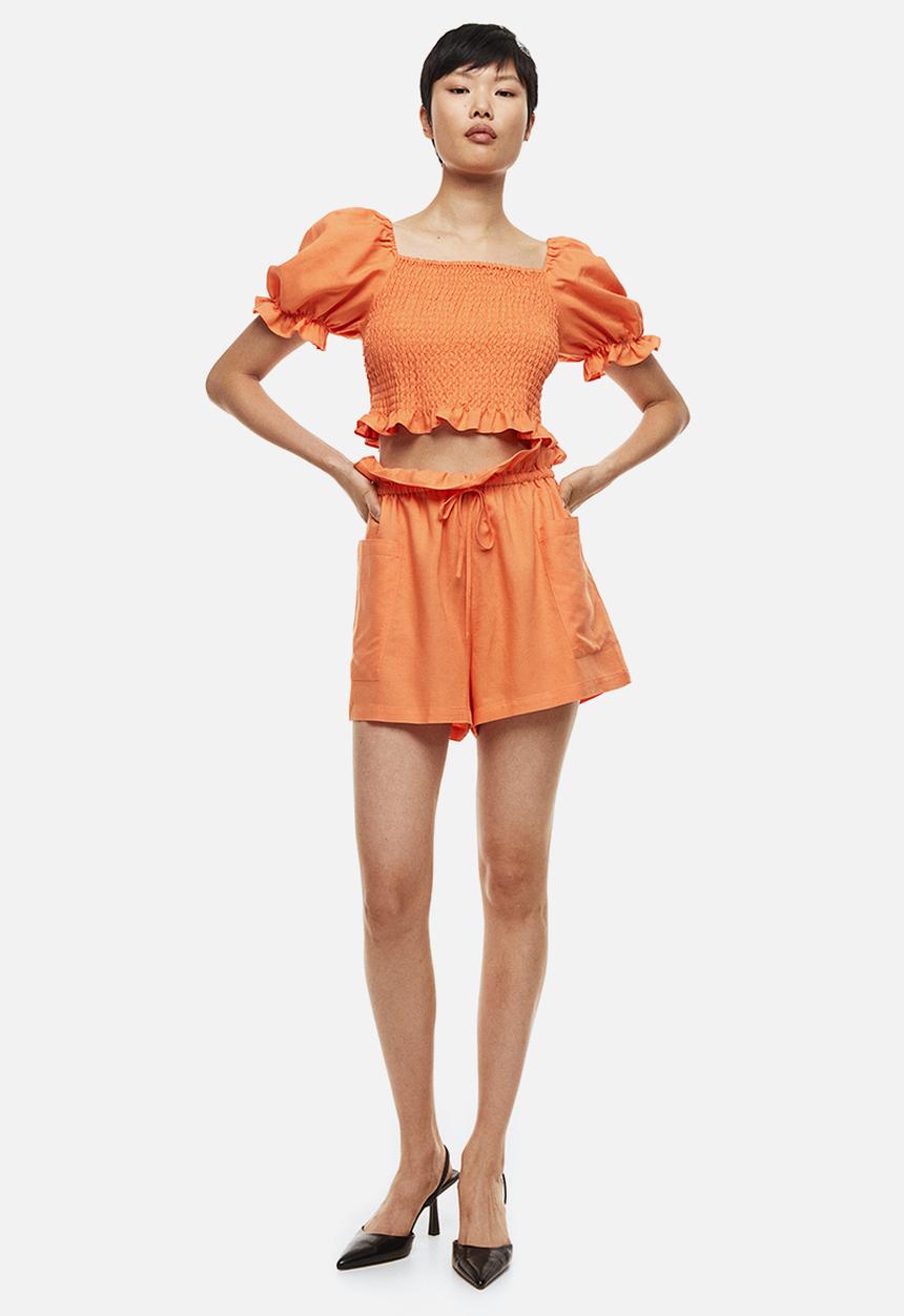 H&M - Paper bag shorts - orange