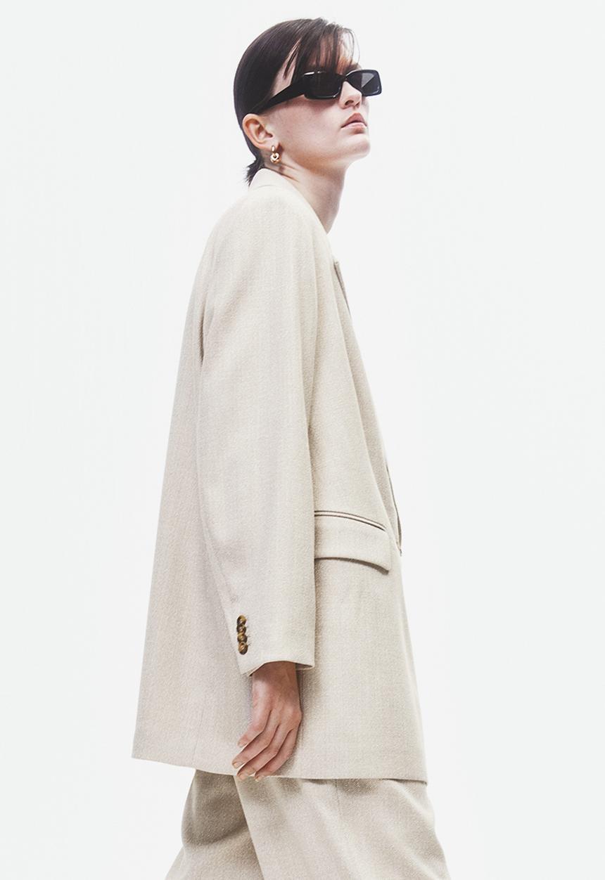 H&M - Double-breasted blazer - light beige
