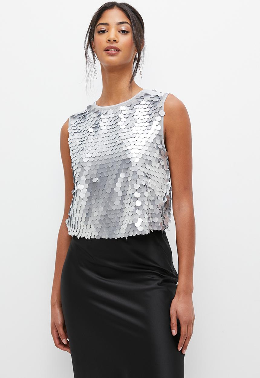 MILLA - Tassle bling top - silver