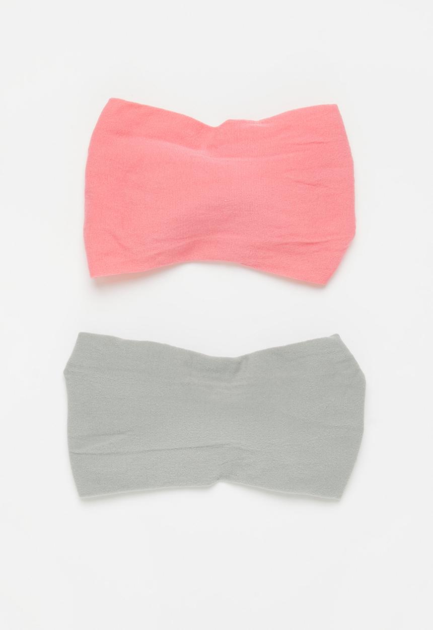 Pop Candy - 2 Pack bow knot headbands - grey & pink