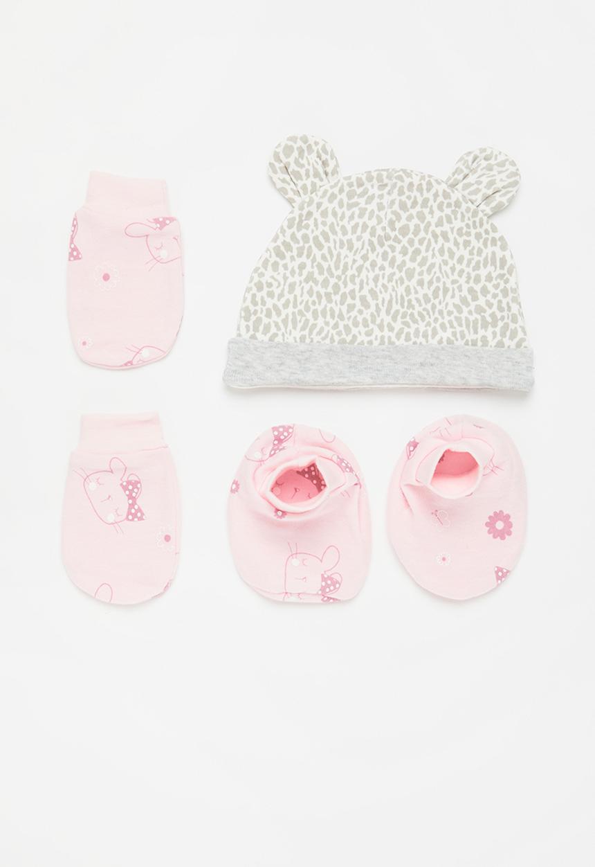 Pop Candy - Baby beanie /sock/ mitten set - leopard print