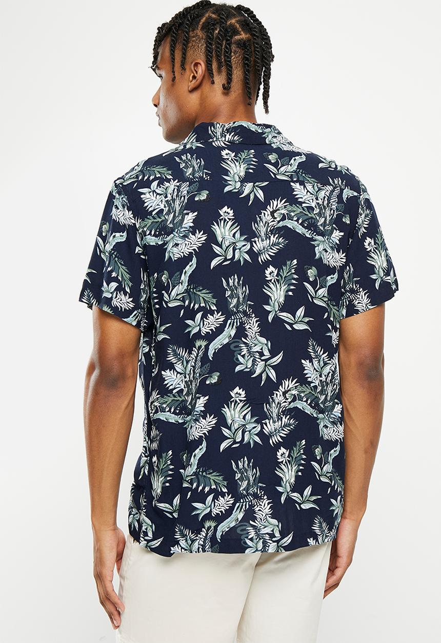 Brave Soul - Multi shirt - navy & green