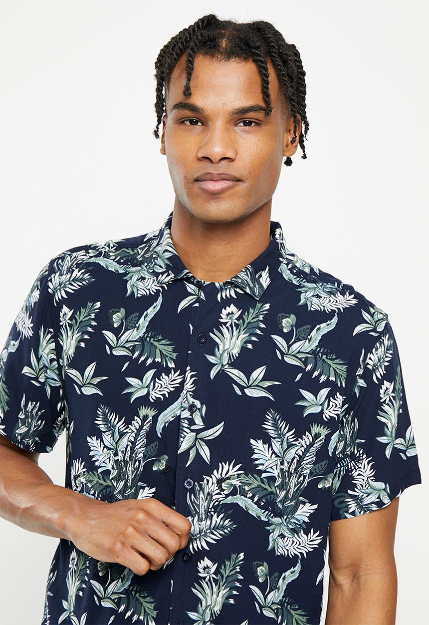 Brave Soul - Multi shirt - navy & green