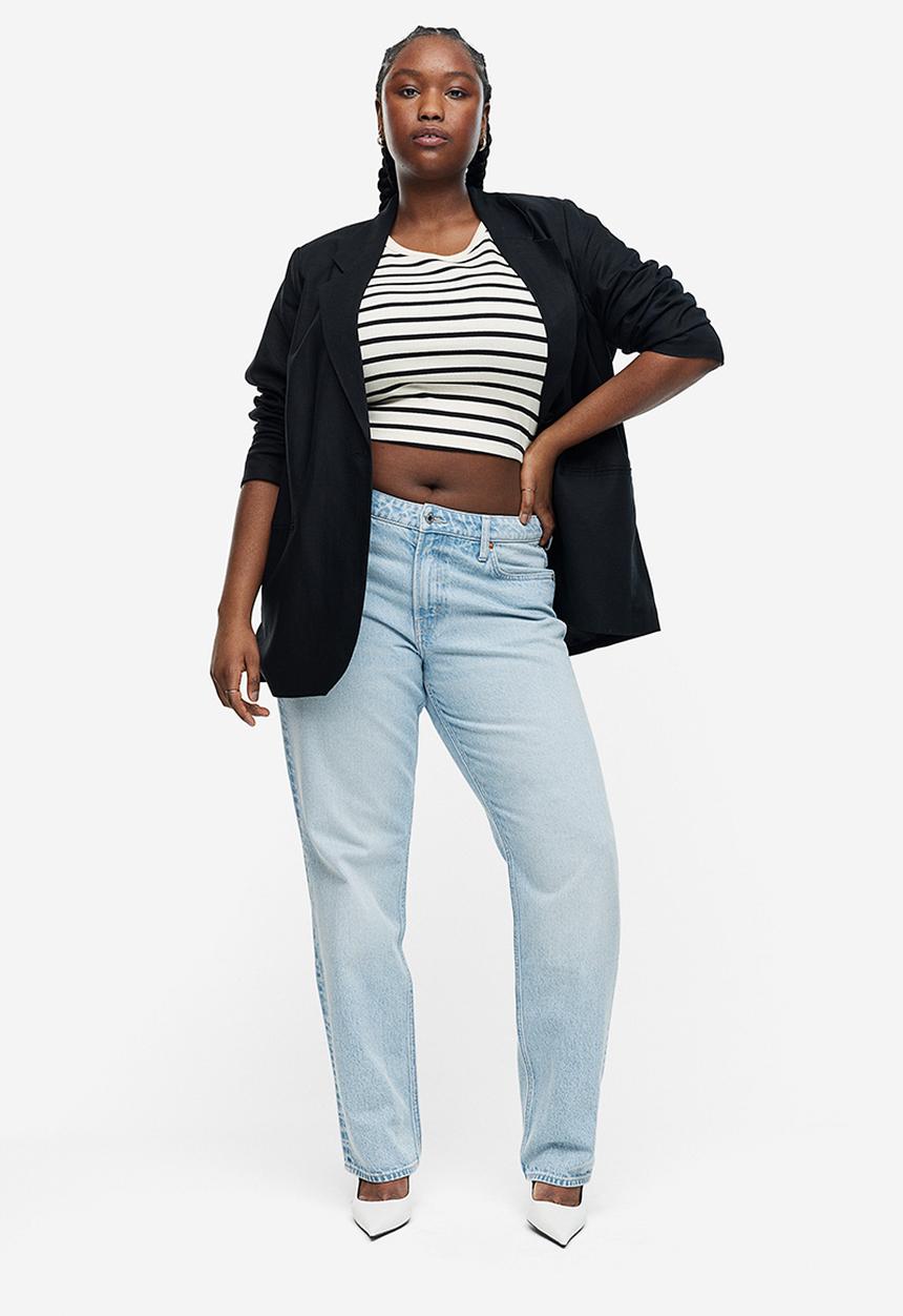 H&M - Curvy fit straight regular jeans -  light denim blue