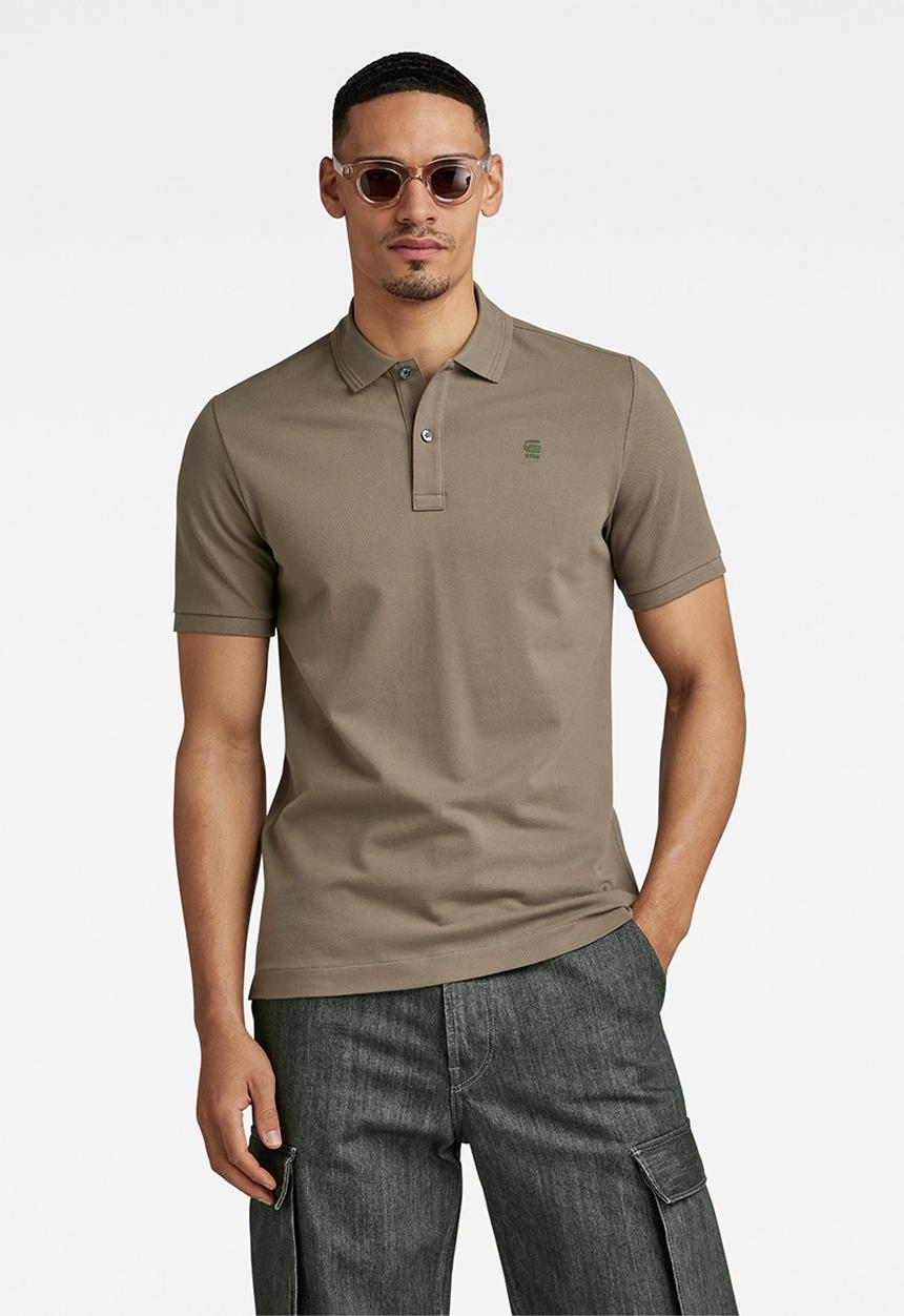 G-STAR - Dunda slim polo short sleeve premium stretch - turf