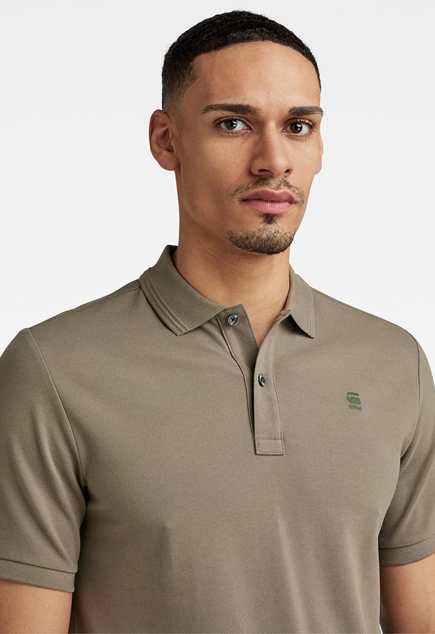 G-STAR - Dunda slim polo short sleeve premium stretch - turf
