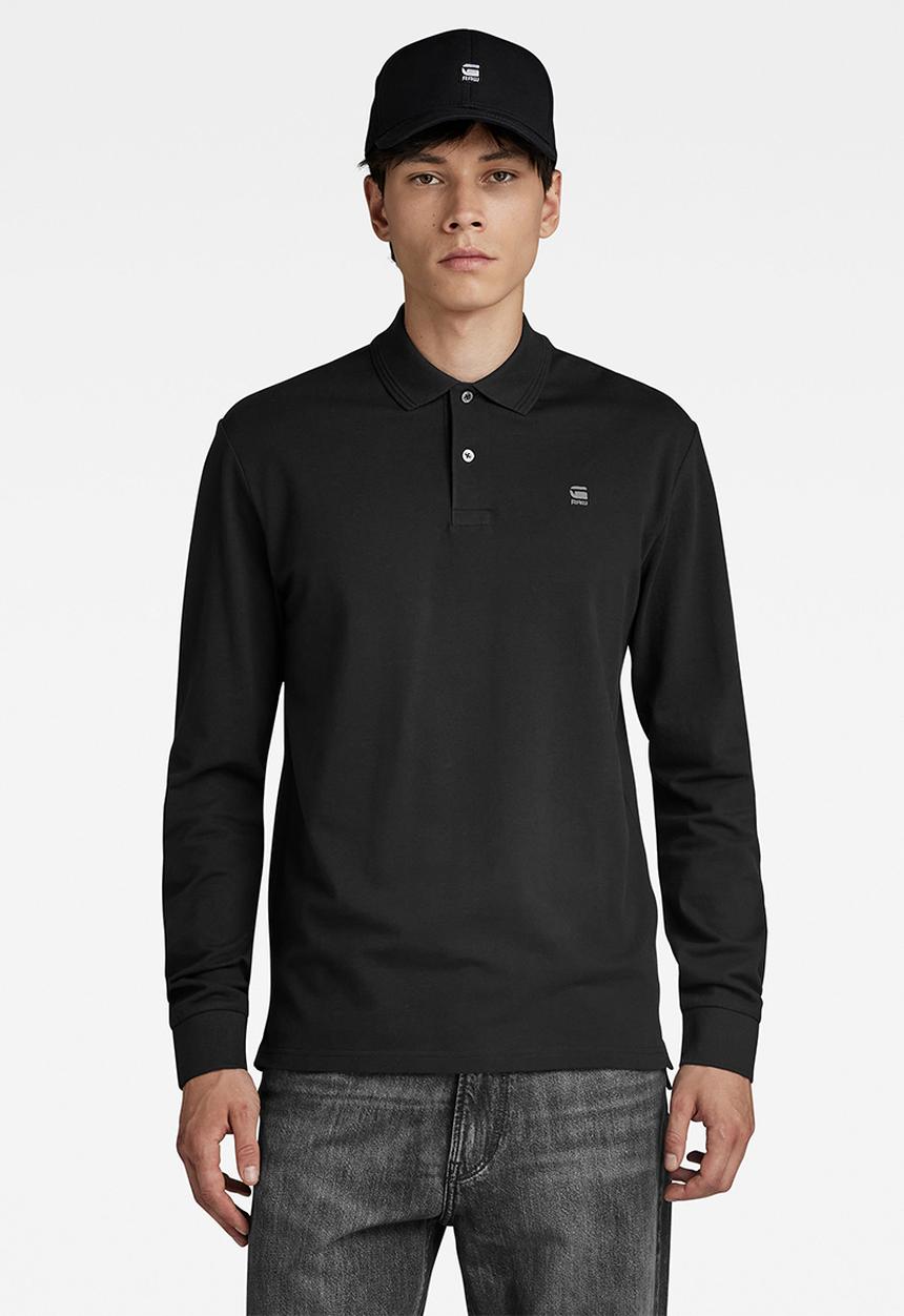G-STAR - Dunda core polo long sleeve premium stretch pk o - dk black