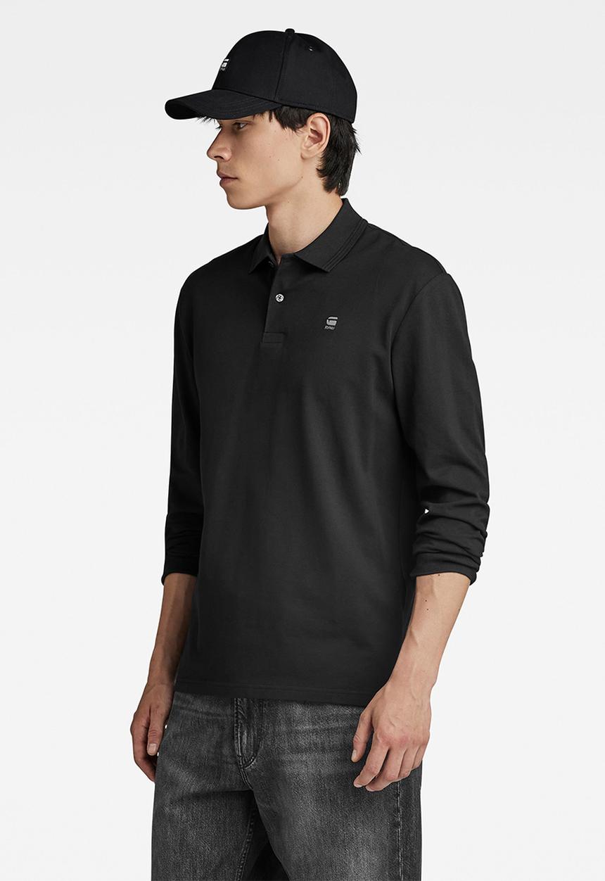G-STAR - Dunda core polo long sleeve premium stretch pk o - dk black