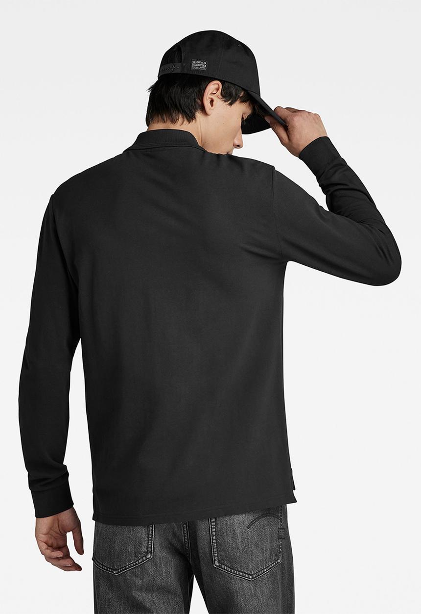 G-STAR - Dunda core polo long sleeve premium stretch pk o - dk black