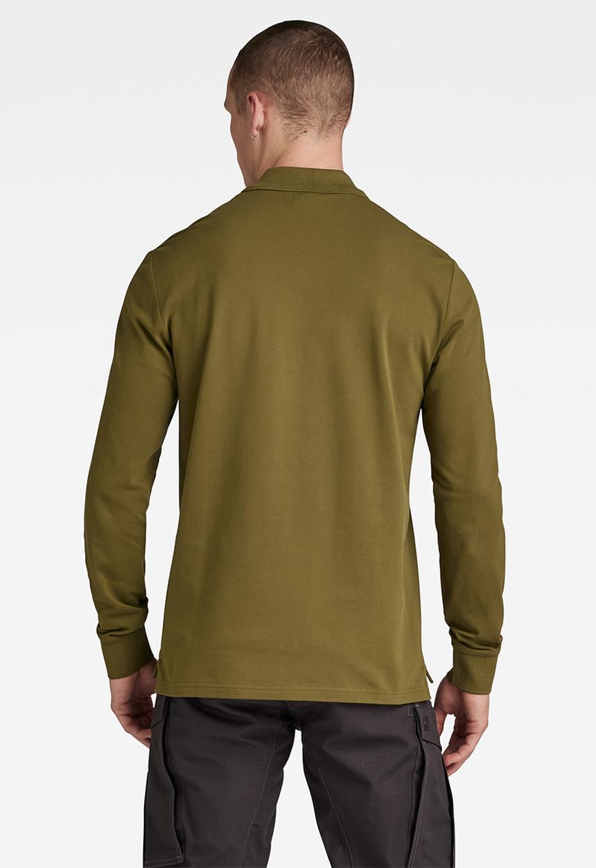 G-STAR - Dunda core polo long sleeve premium stretch pk o - dark olive