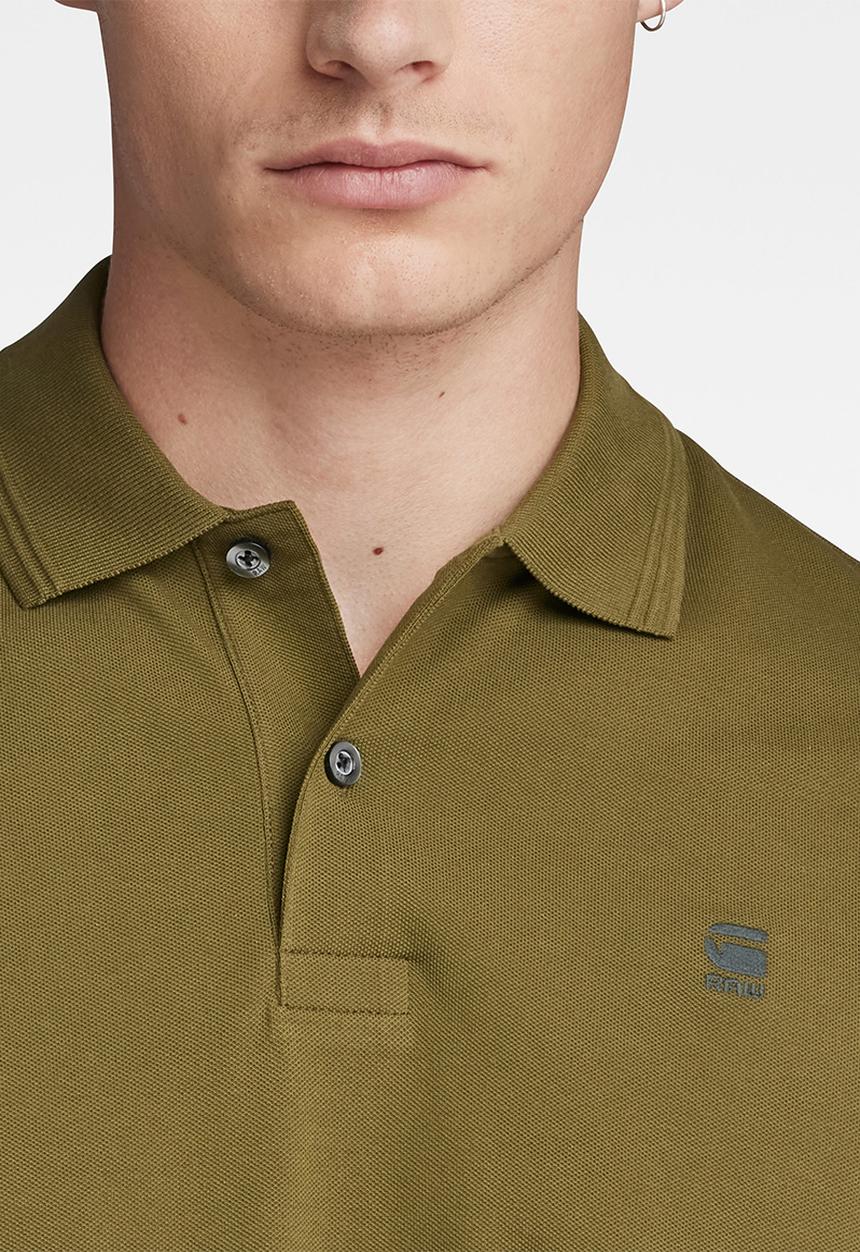 G-STAR - Dunda core polo long sleeve premium stretch pk o - dark olive