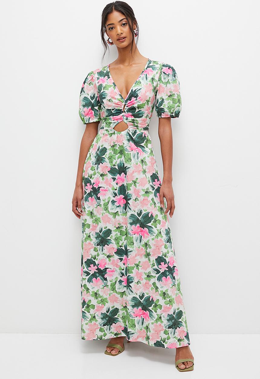 MILLA - Statement maxi dress with cutout detail - pink bloom garden