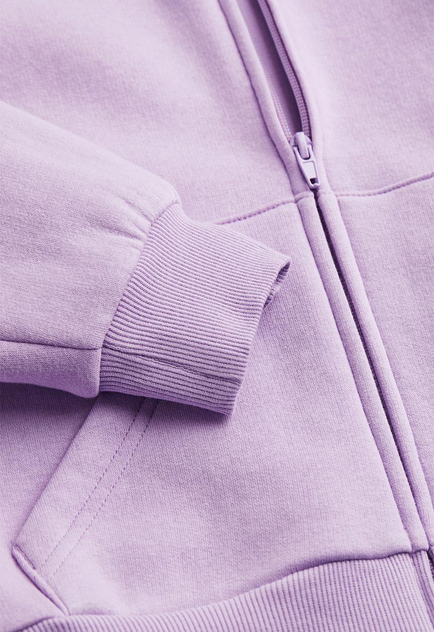 H&M - Oversized zip-through hoodie - light purple 