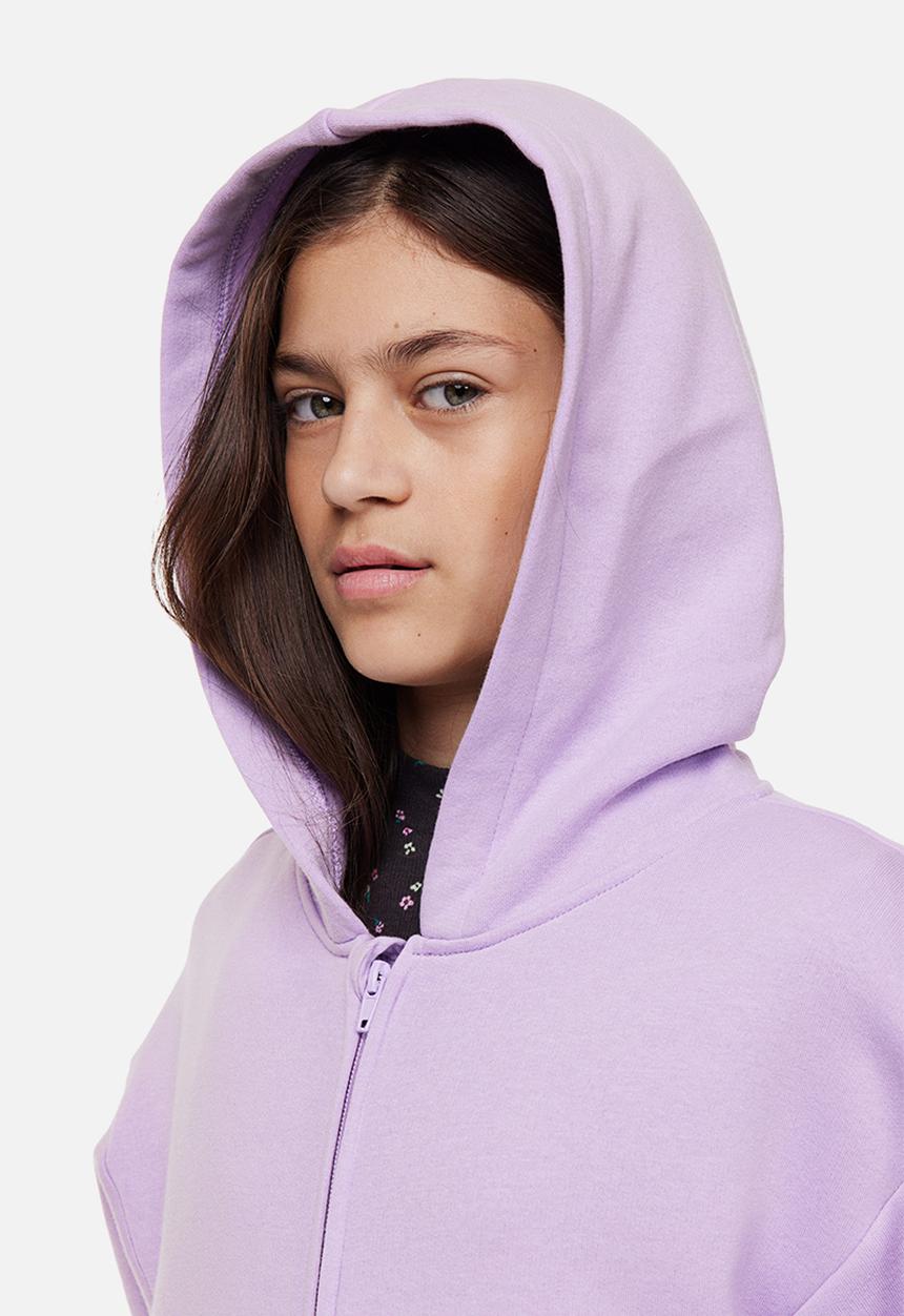H&M - Oversized zip-through hoodie - light purple 