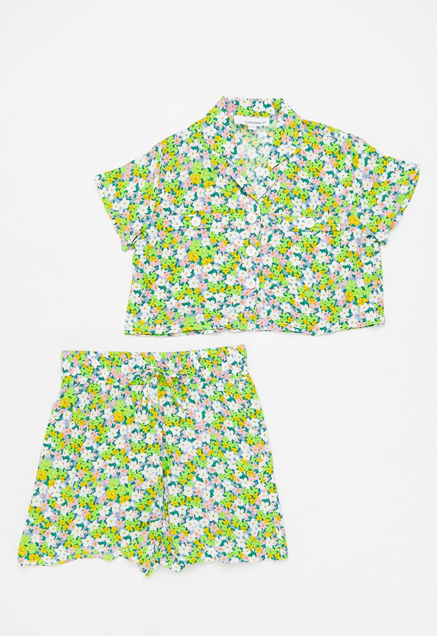 Superbalist - Crop shirt and short set - retro floral print