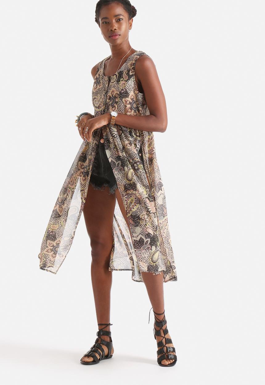 Influence. - Paisley Print Side Slit Top