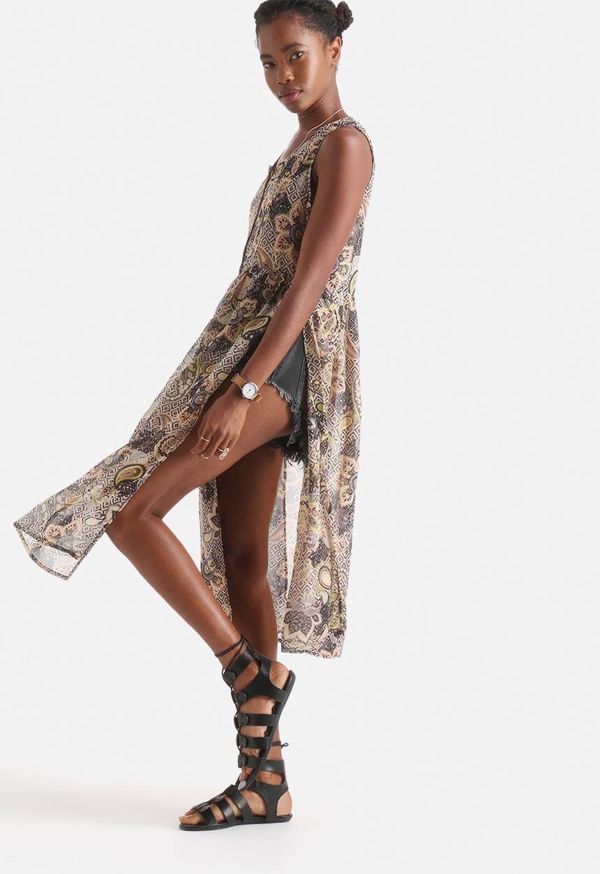 Influence. - Paisley Print Side Slit Top