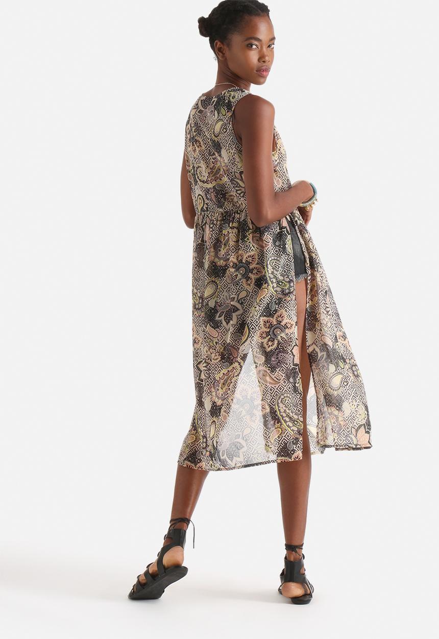 Influence. - Paisley Print Side Slit Top