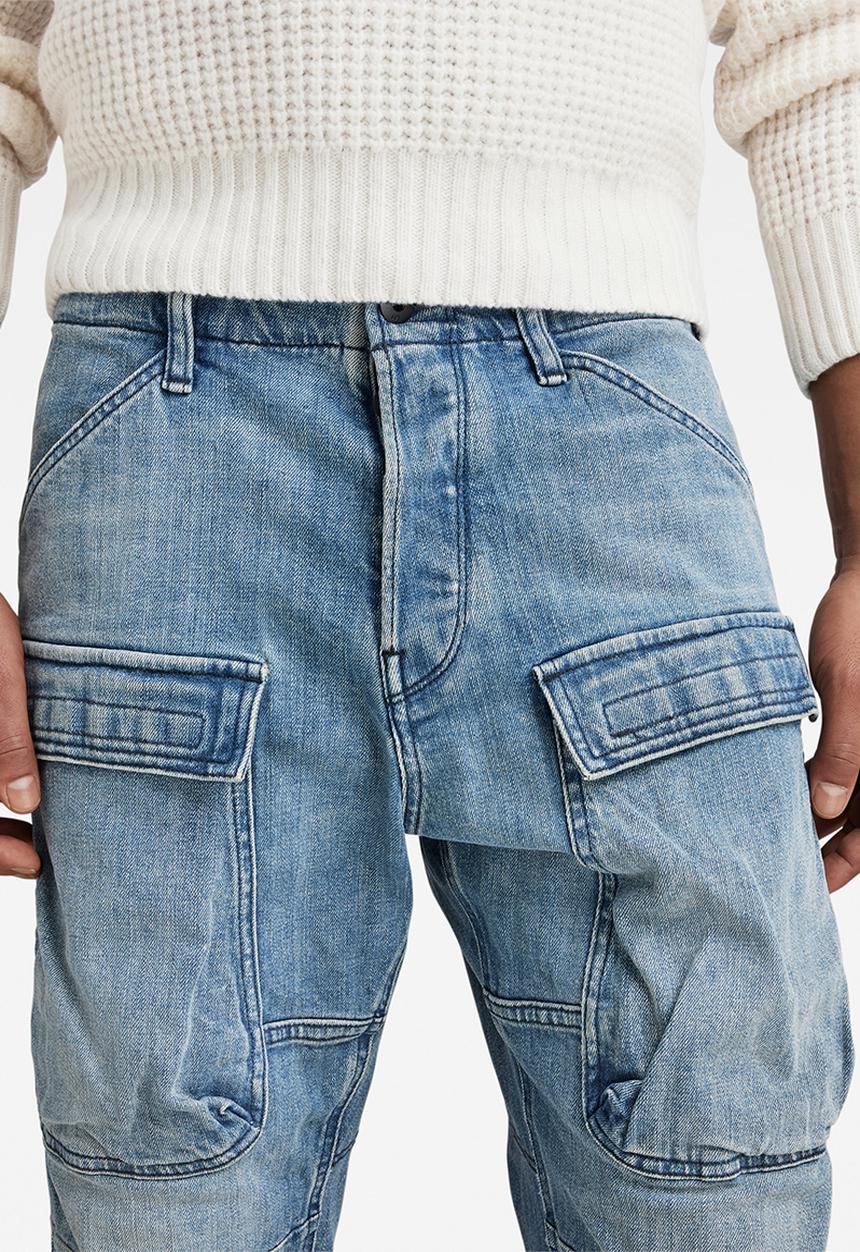 G-STAR - 3D Straight Tapered Denim Cargo Sapa stretch denim r - antique faded oasis