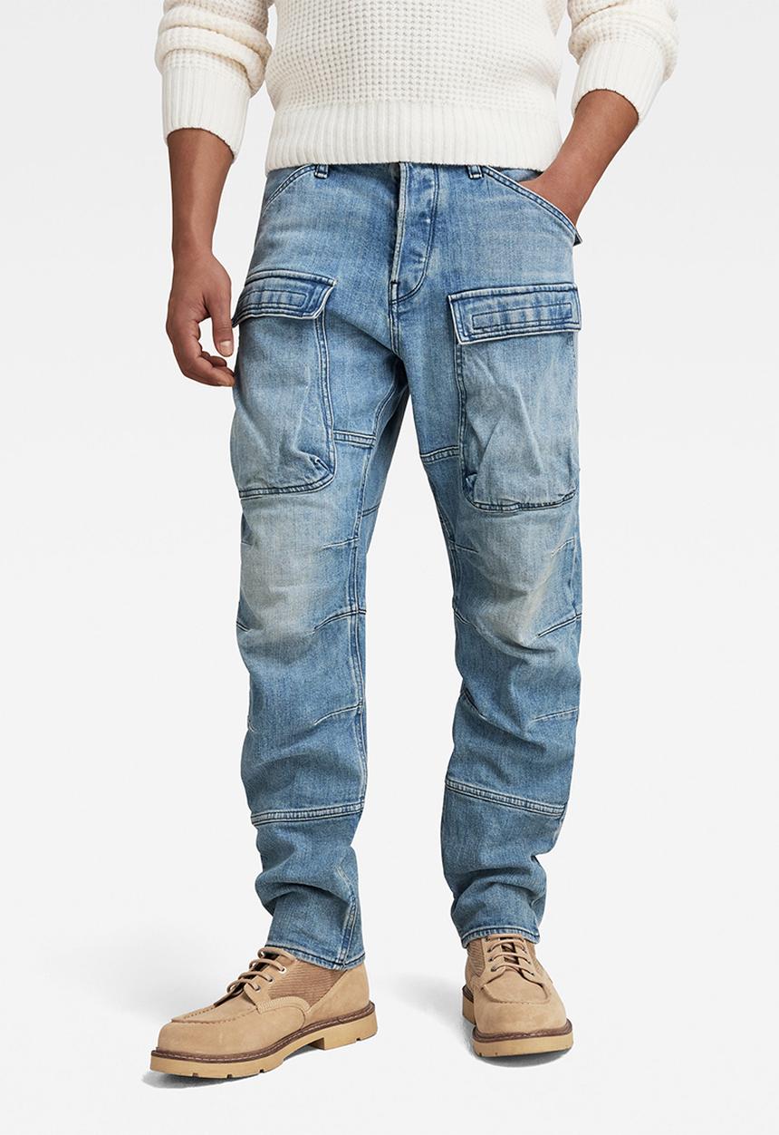 G-STAR - 3D Straight Tapered Denim Cargo Sapa stretch denim r - antique faded oasis
