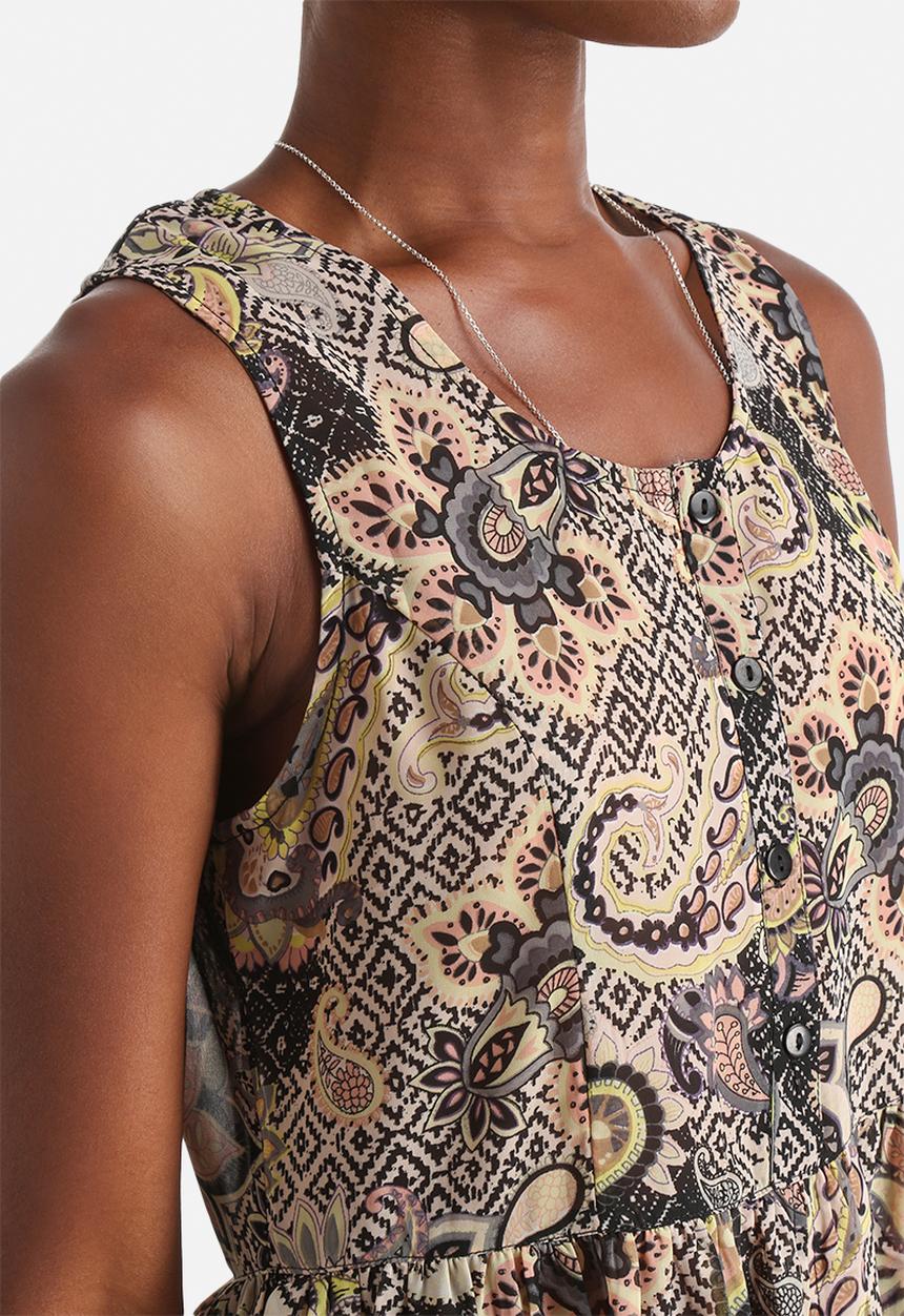 Influence. - Paisley Print Side Slit Top