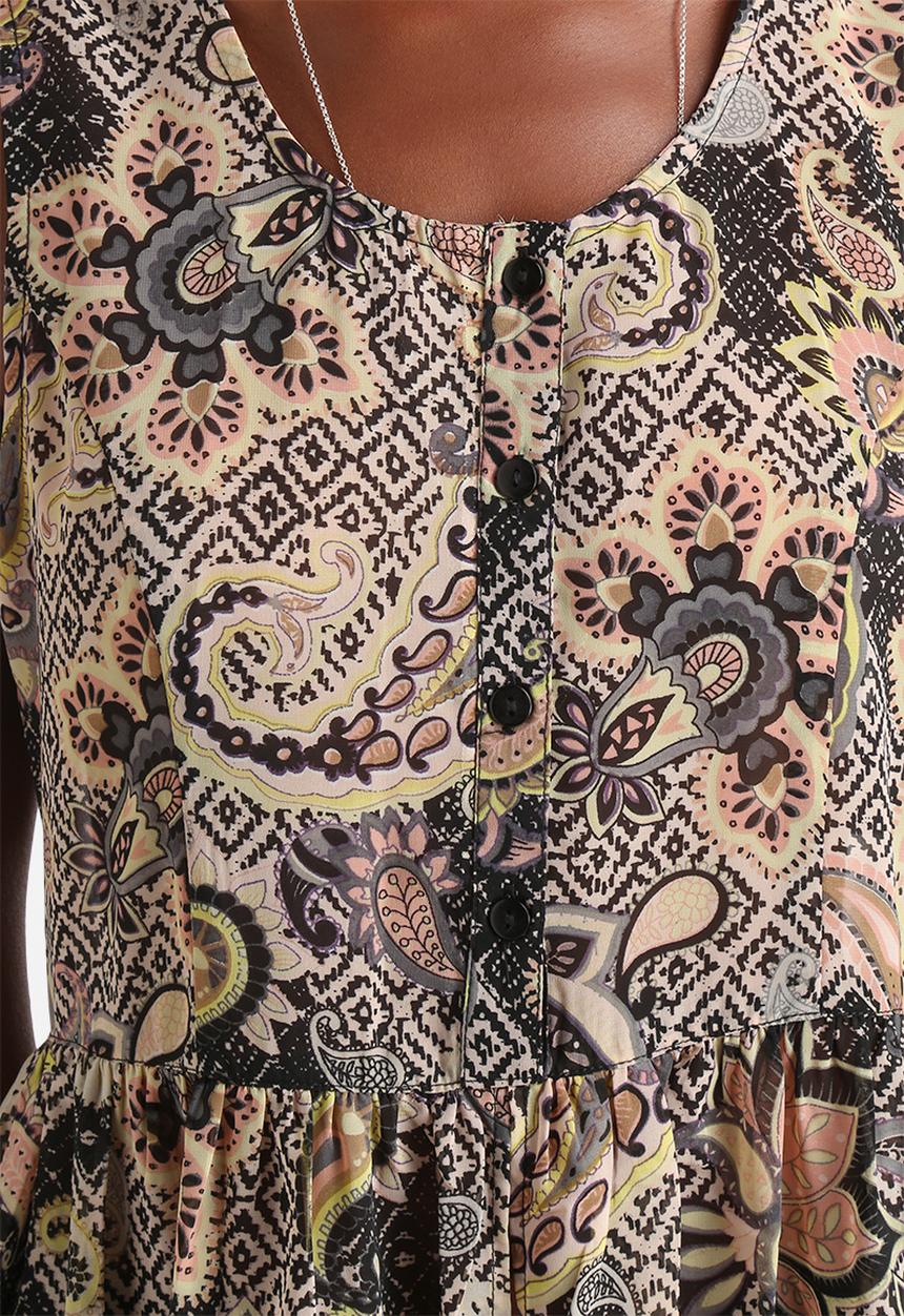 Influence. - Paisley Print Side Slit Top