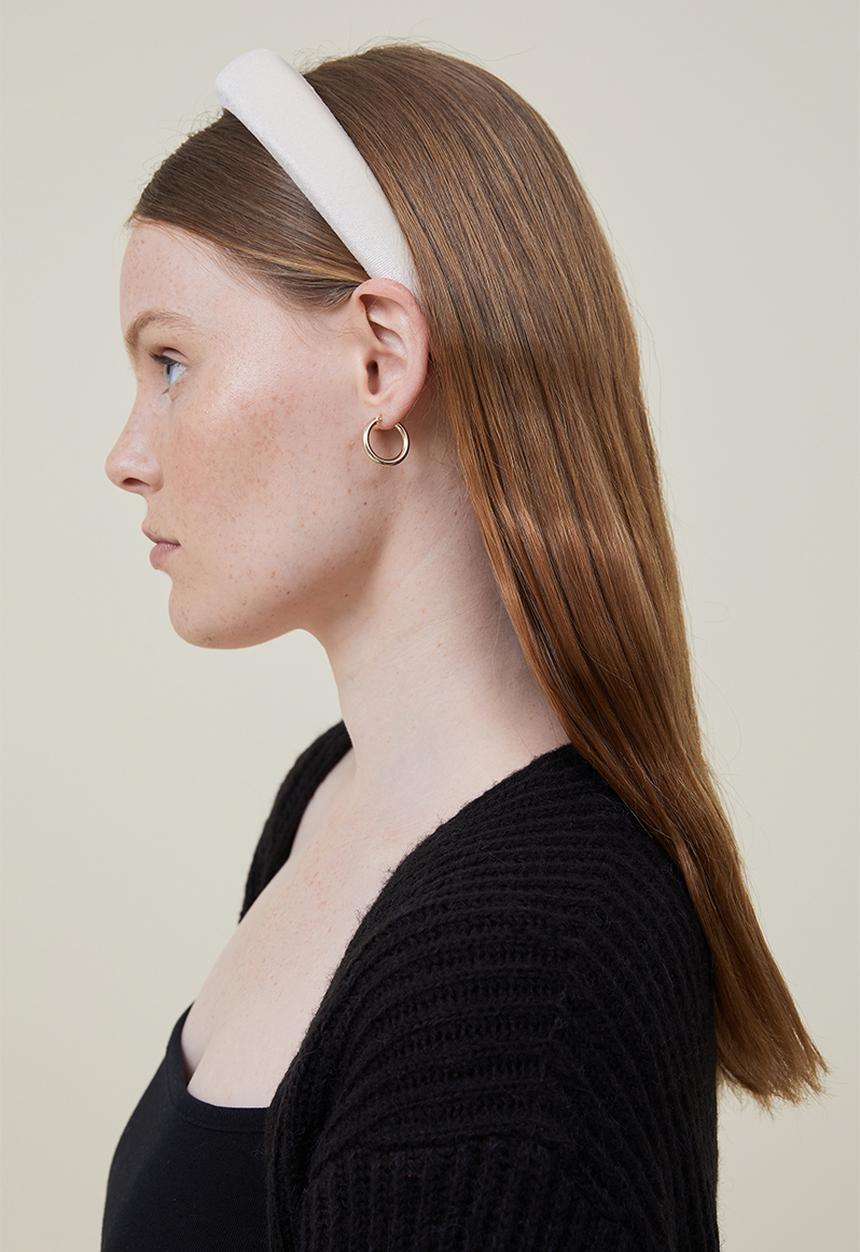 Rubi - Paige padded headband - ecru velvet 