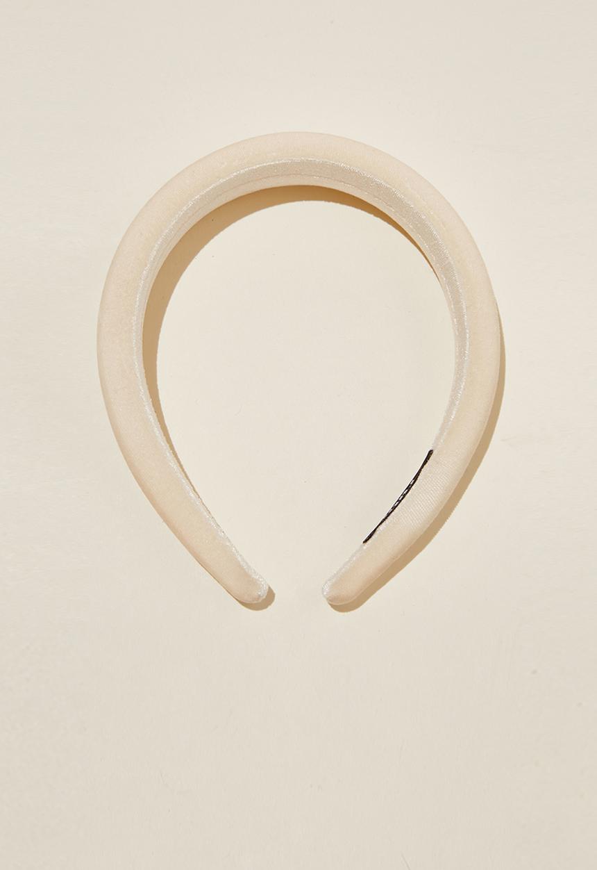 Rubi - Paige padded headband - ecru velvet 