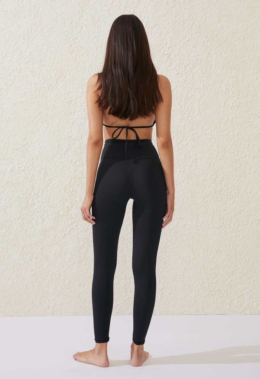 Cotton On - Full length paddle swim tight - black