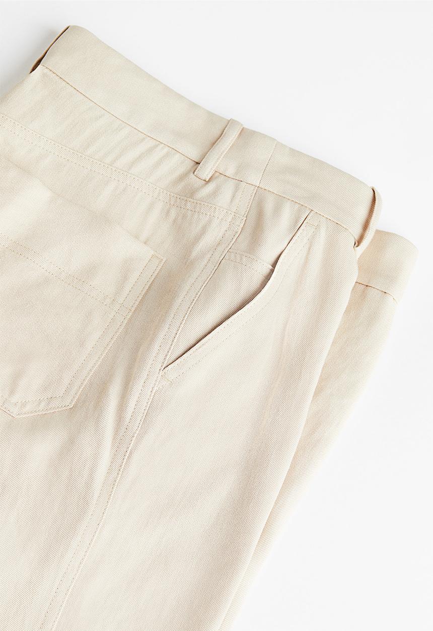 H&M - Straight trousers - light beige 