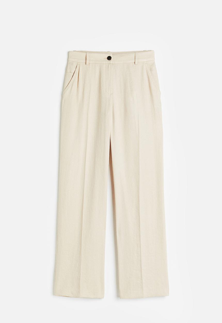 H&M - Straight trousers - light beige 