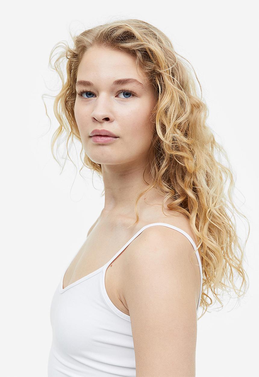 H&M - Strappy microfibre top - white