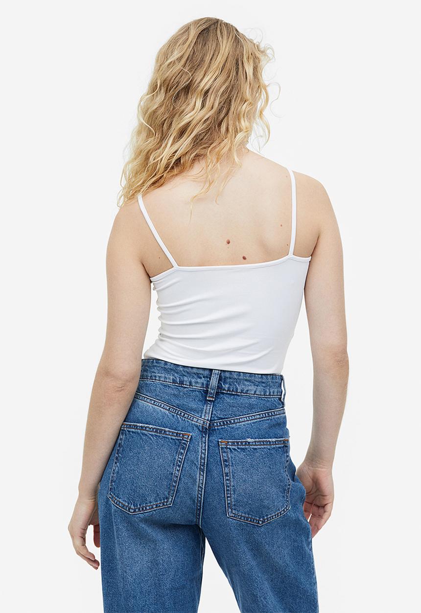 H&M - Strappy microfibre top - white