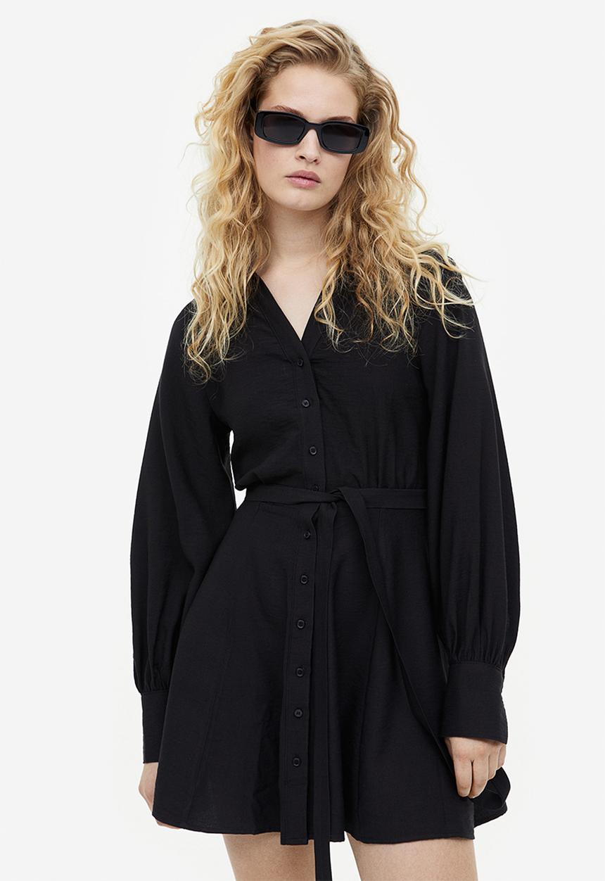 H&M - Tie-belt dress - black