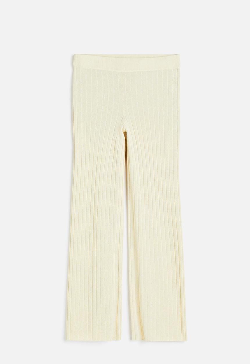 H&M - Rib-knit trousers - light beige
