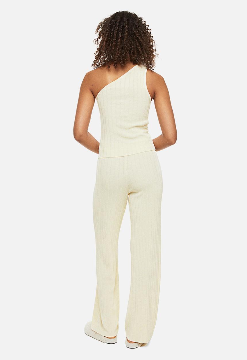 H&M - Rib-knit trousers - light beige